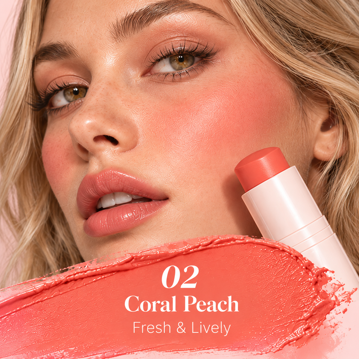 🩷 Radiant Glow Matte Blush Stick – Smooth & Blendable Cream Blush, Soft Natural Finish, Buildable Color for Everyday Makeup