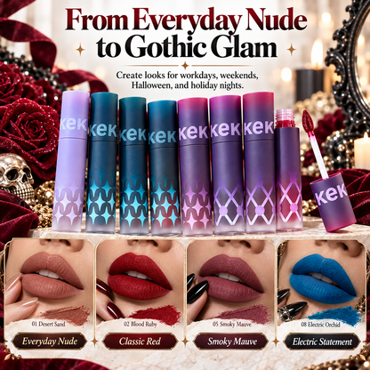 👄NEW Velvet Matte Liquid Lipstick  – 🎃Bold Gothic Shades for Halloween & Christmas Holiday Makeup