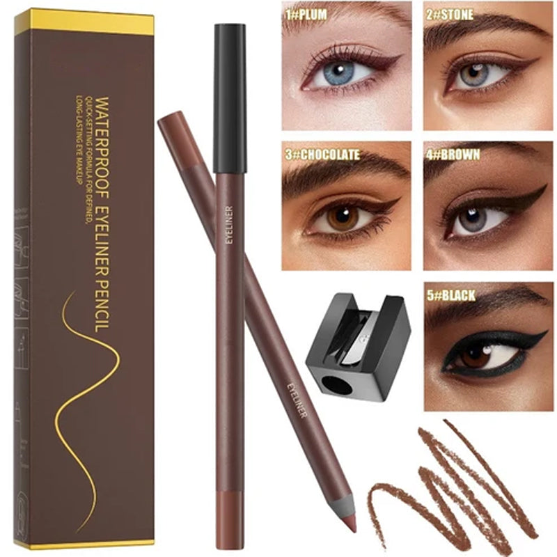 24HR Waterproof Eyeliner Pencil, Smudge-Proof Long-Lasting Smooth Cream Liner🖤