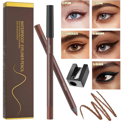 24HR Waterproof Eyeliner Pencil, Smudge-Proof Long-Lasting Smooth Cream Liner🖤