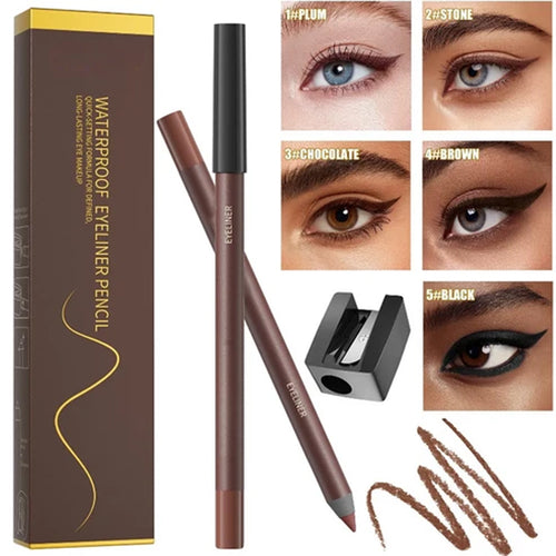 24HR Waterproof Eyeliner Pencil, Smudge-Proof Long-Lasting Smooth Cream Liner🖤