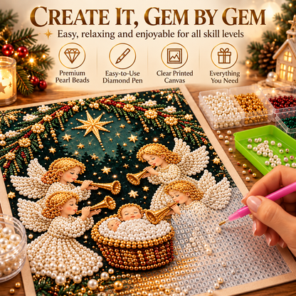 ⛪✝️ Nativity Diamond Painting Kit – 3D Pearl Christmas Art🪽