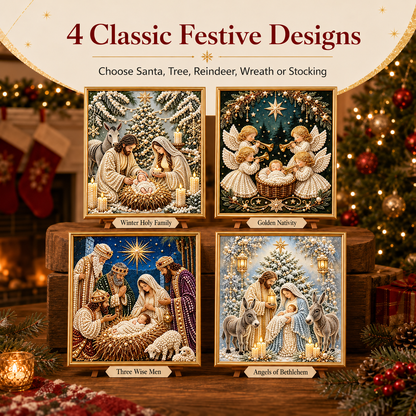 ⛪✝️ Nativity Diamond Painting Kit – 3D Pearl Christmas Art🪽