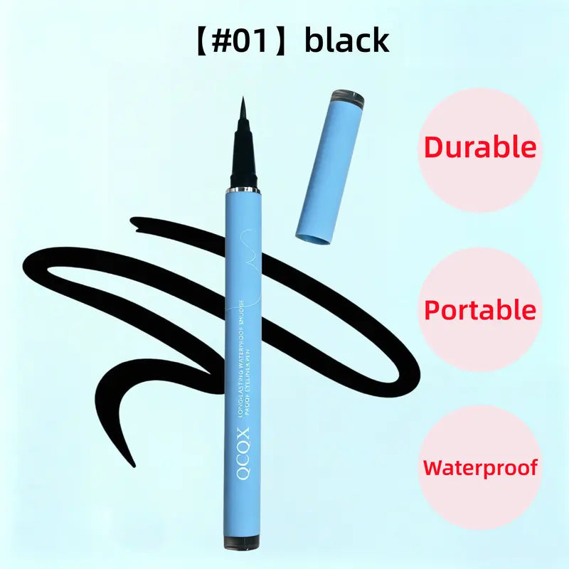 24-Hour Waterproof Liquid Eyeliner Pen – Ultra-Fine Felt Tip, Quick-Drying, Smudge-Resistant