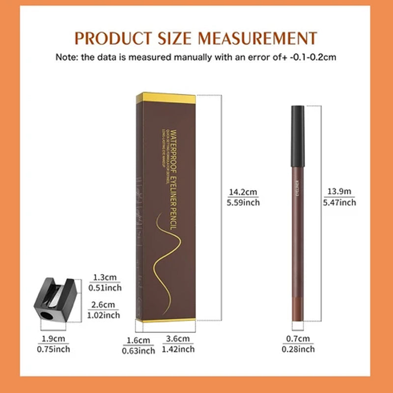 24HR Waterproof Eyeliner Pencil, Smudge-Proof Long-Lasting Smooth Cream Liner🖤
