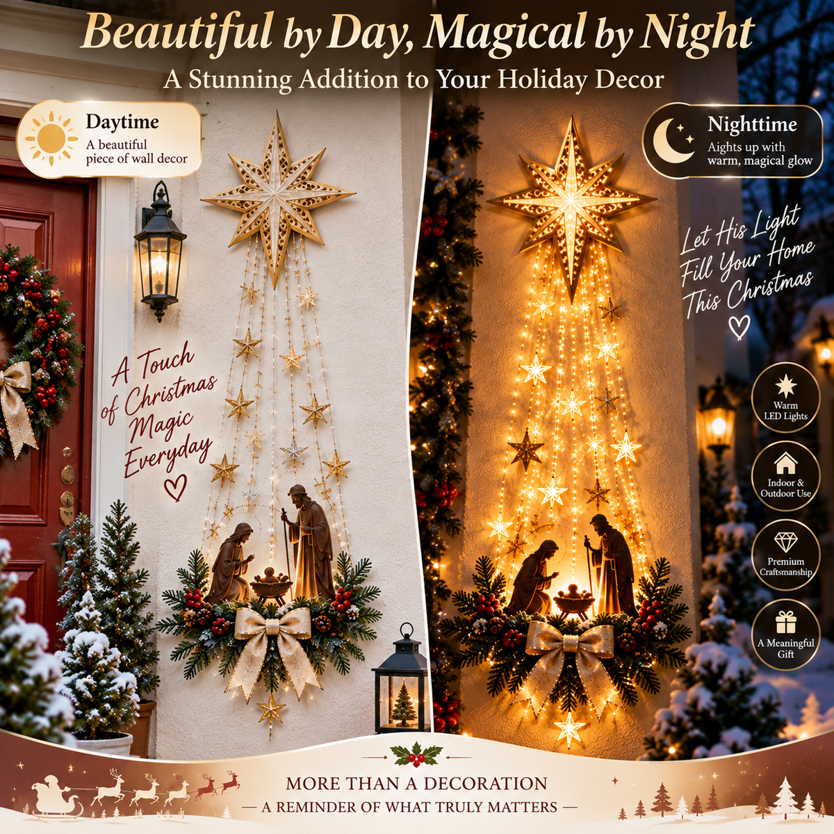 🌟✝️ Bethlehem Star of Faith– Lighted Nativity Wall Decor ✨Last Day 80% OFF✨
