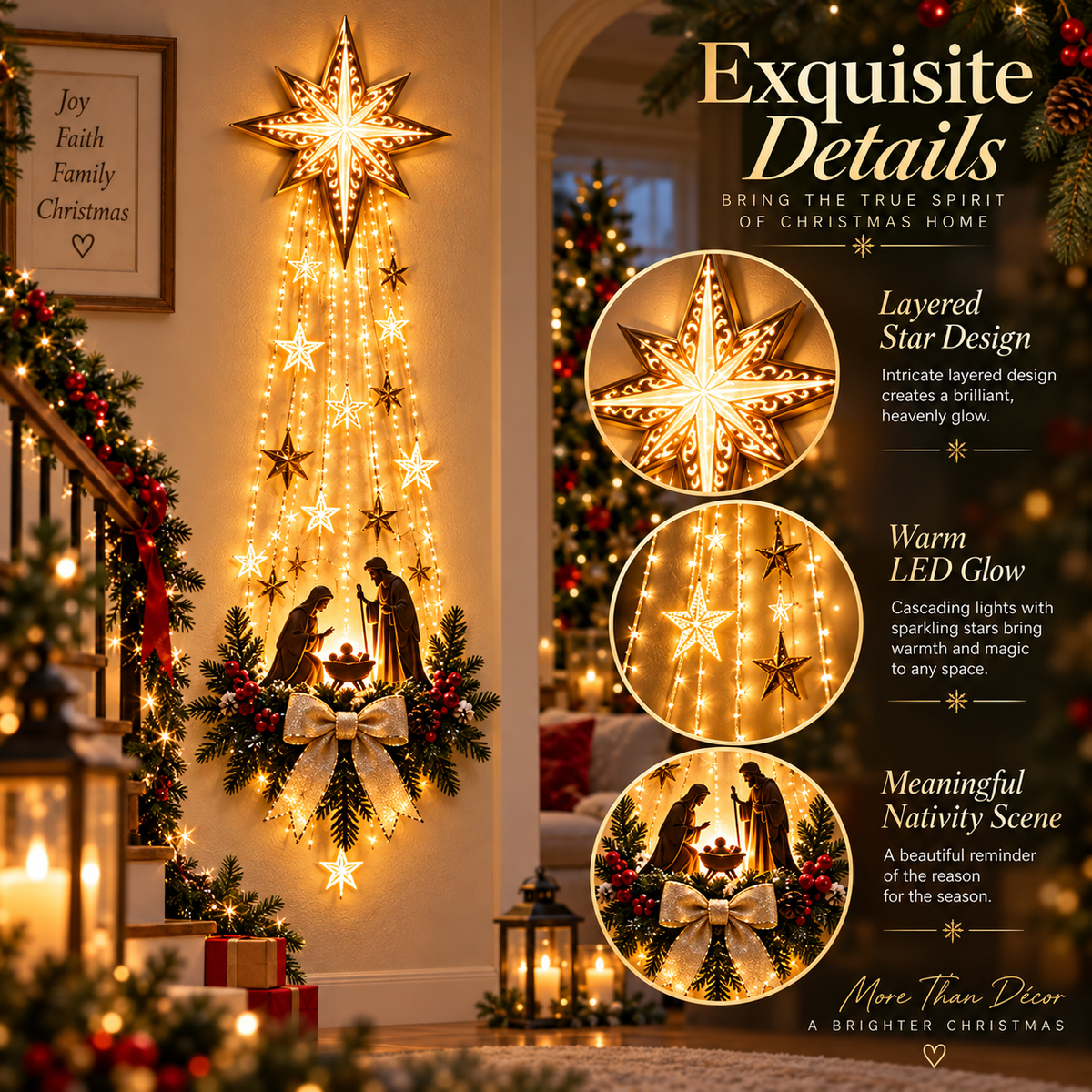 🌟✝️ Bethlehem Star of Faith– Lighted Nativity Wall Decor ✨Last Day 80% OFF✨