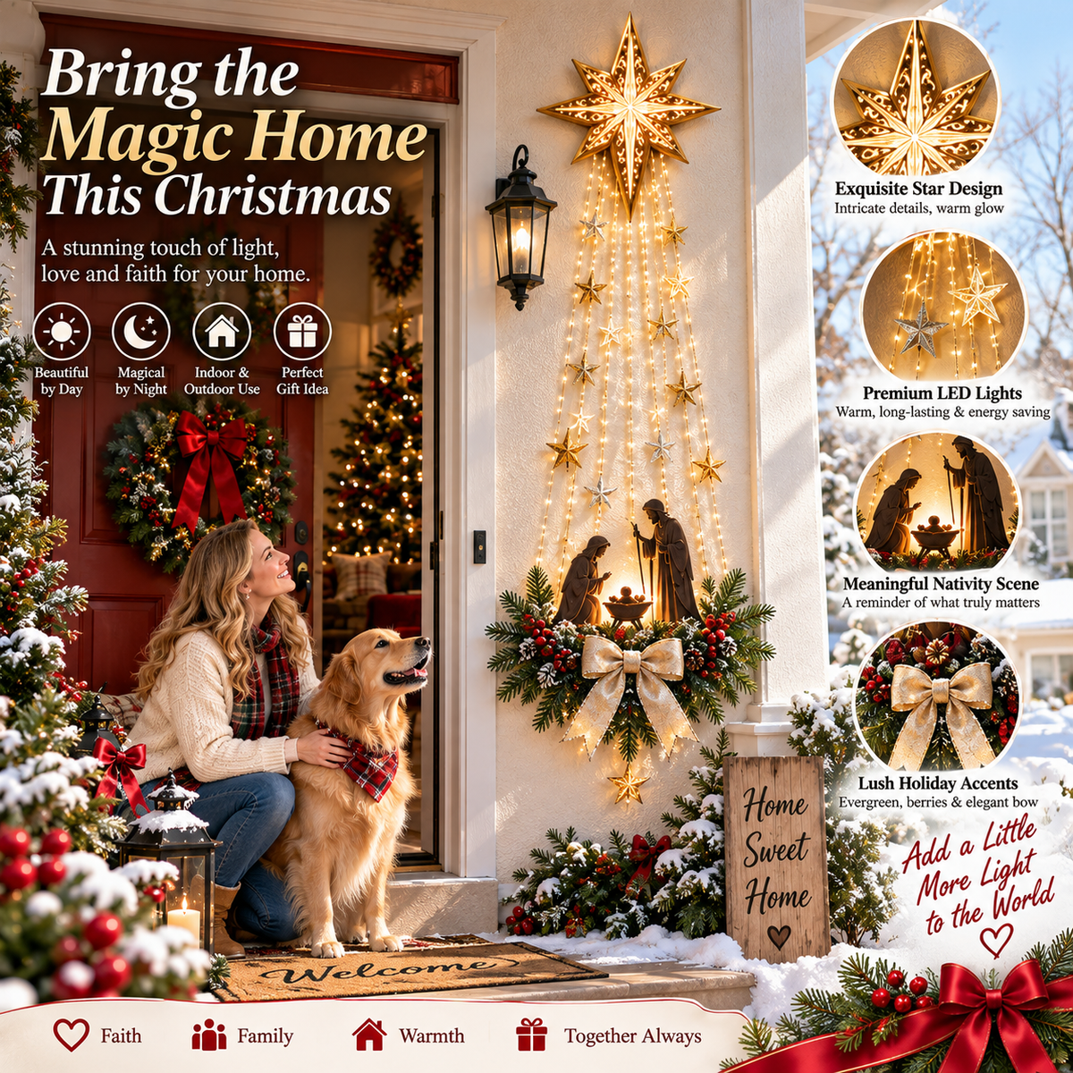 🌟✝️ Bethlehem Star of Faith– Lighted Nativity Wall Decor ✨Last Day 80% OFF✨