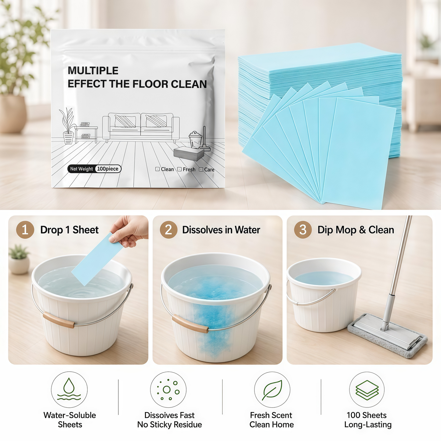 100-Piece Multi-Surface Floor Cleaning Tablets