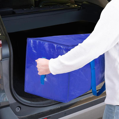 Extra-Large Foldable Moving Bags with Full-Zip Top, Reinforced Handles & Label Pockets