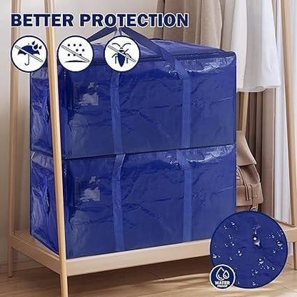 Extra-Large Foldable Moving Bags with Full-Zip Top, Reinforced Handles & Label Pockets