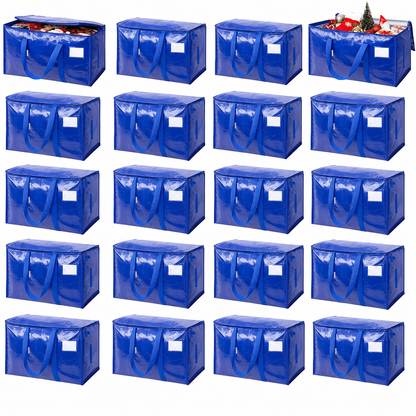 Extra-Large Foldable Moving Bags with Full-Zip Top, Reinforced Handles & Label Pockets
