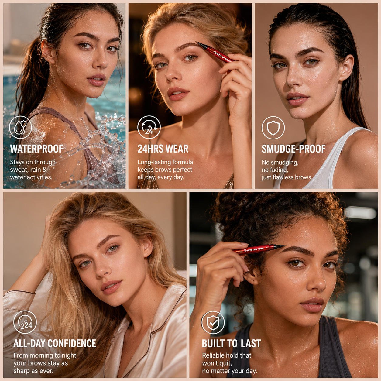 2-Pack 4-Tip Microblading Brow Pens – Waterproof & Smudge-Resistant