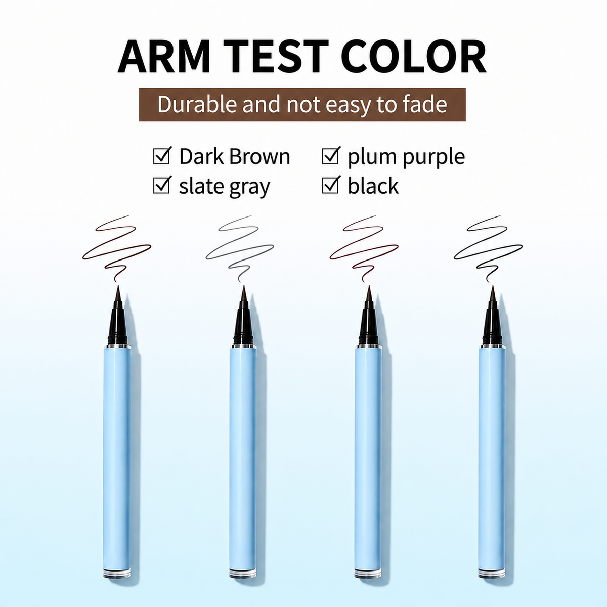 24-Hour Waterproof Liquid Eyeliner Pen – Ultra-Fine Felt Tip, Quick-Drying, Smudge-Resistant