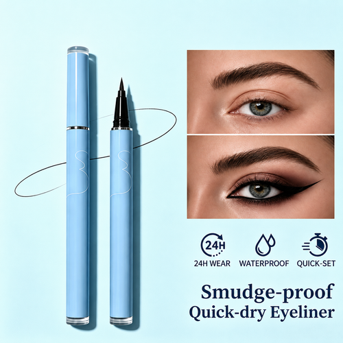24-Hour Waterproof Liquid Eyeliner Pen – Ultra-Fine Felt Tip, Quick-Drying, Smudge-Resistant
