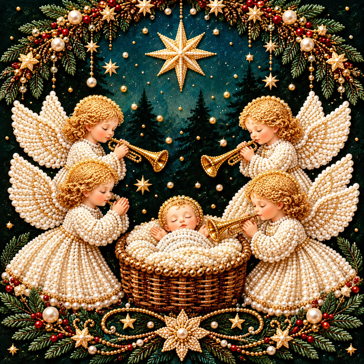 ✝️ Nativity Diamond Painting Kit – 3D Pearl Christmas Art🪽