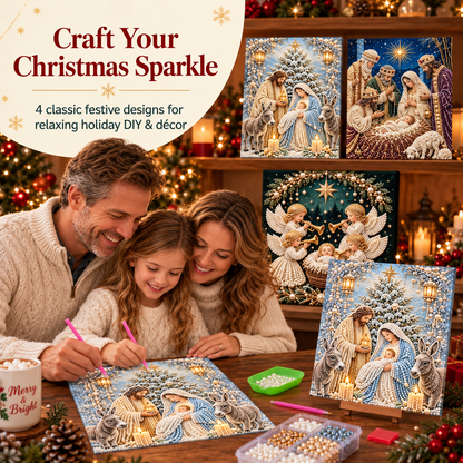 ⛪✝️ Nativity Diamond Painting Kit – 3D Pearl Christmas Art🪽