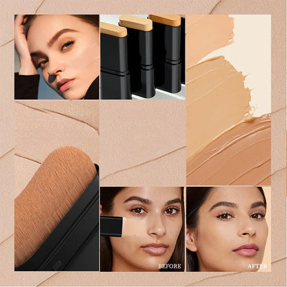 Korean 2-in-1 Foundation Stick with Built-In Brush